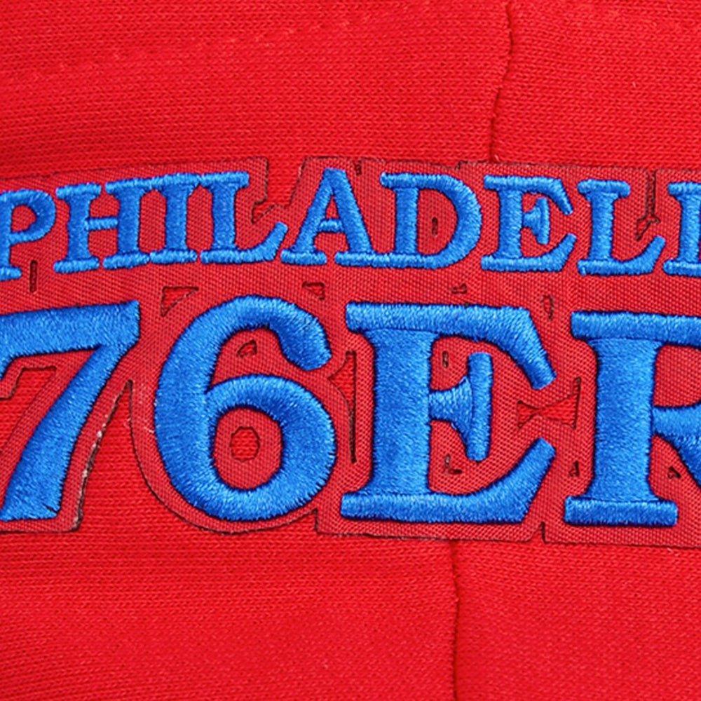 Philadelphia 76ers Pro Standard Women's Script Tail Cropped Pullover Hoodie Red