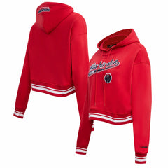Washington Wizards Pro Standard Women's Script Tail Cropped Pullover Hoodie Red
