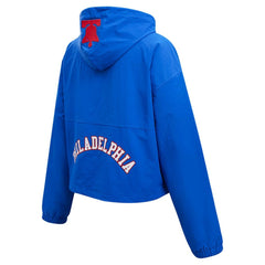 Philadelphia 76ers Pro Standard Classic Wind Woven Cropped Half-Zip Jacket Royal