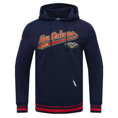 New Orleans Pelicans Pro Standard Script Tail Pullover Hoodie Navy