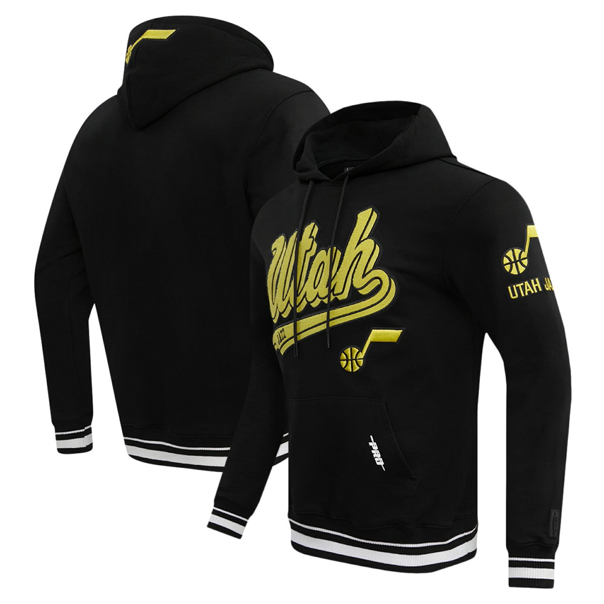 Utah Jazz Pro Standard Script Tail Pullover Hoodie Black