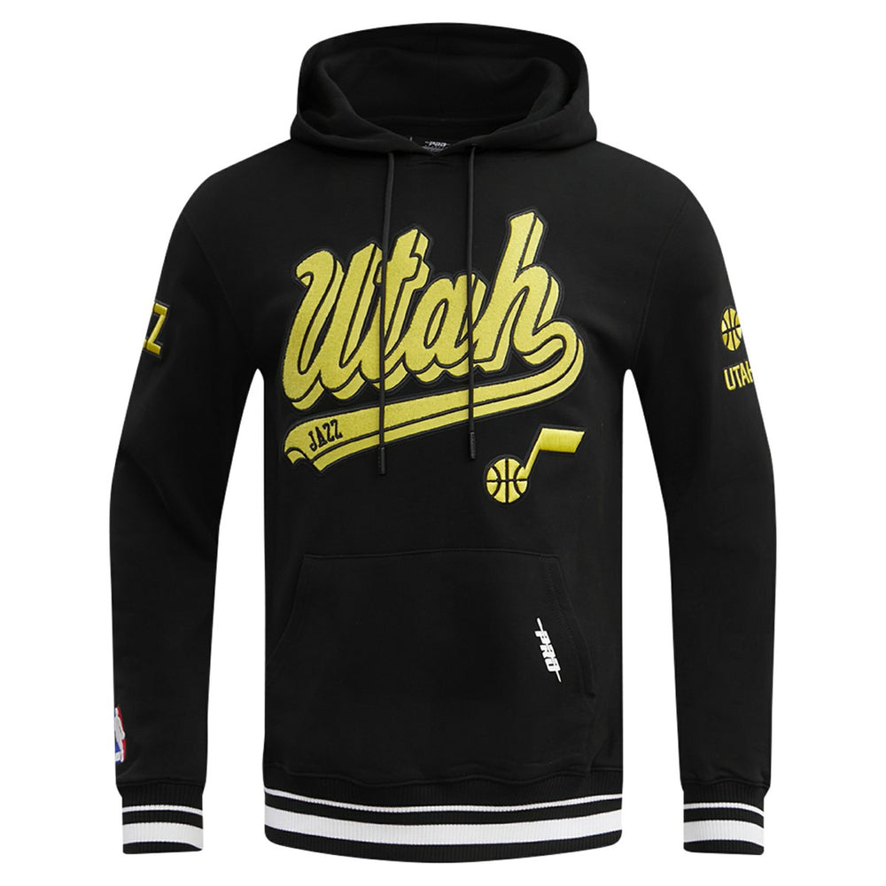 Utah Jazz Pro Standard Script Tail Pullover Hoodie Black