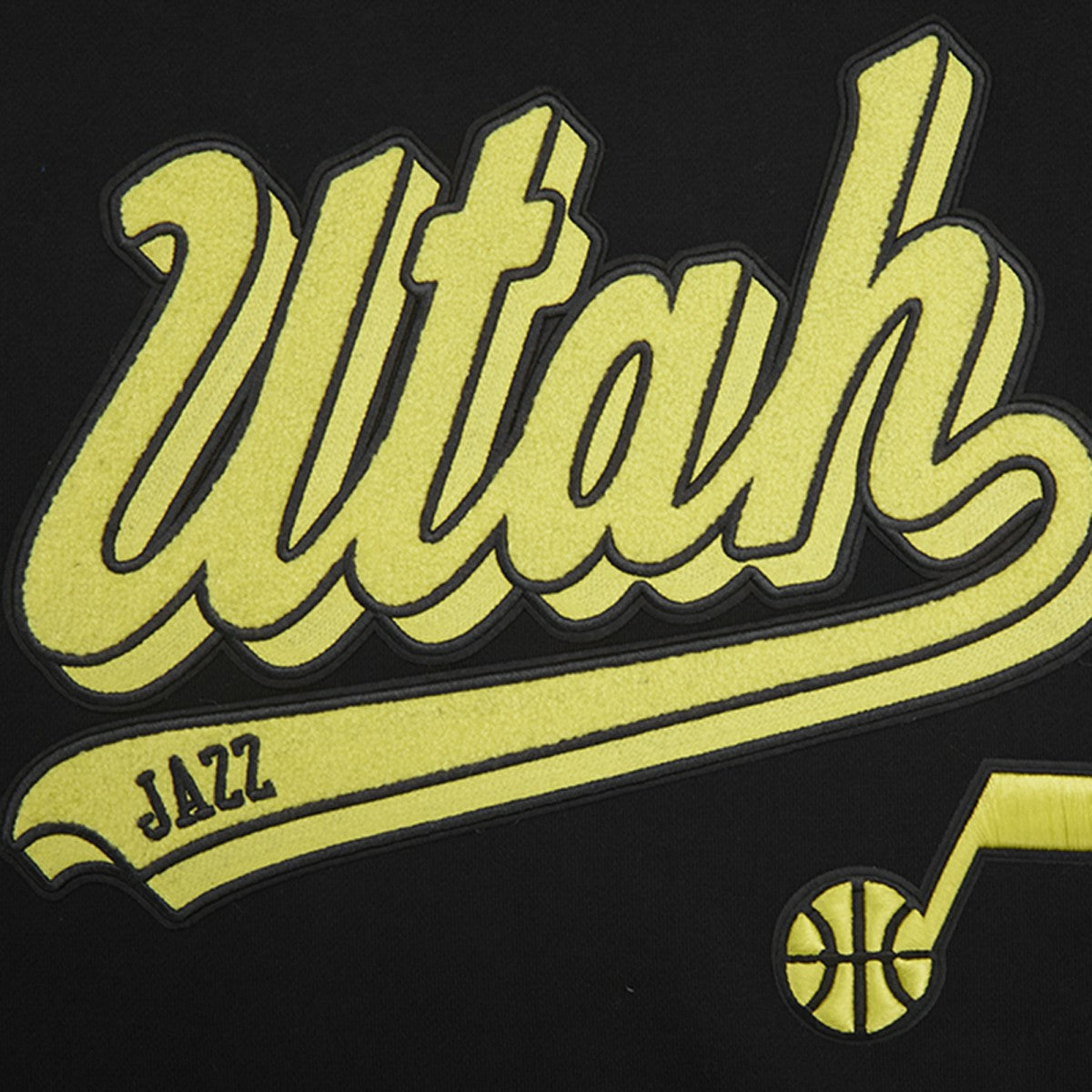 Utah Jazz Pro Standard Script Tail Pullover Hoodie Black