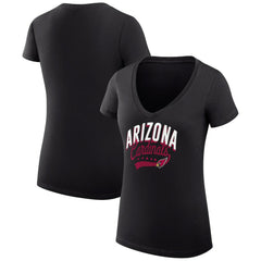 Arizona Cardinals G-III 4Her by Carl Banks Women's Super-Slim Fit Lightweight Filigree Logo Lightweight V-Neck T-Shirt – Black - NFL