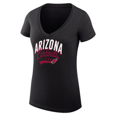 Arizona Cardinals G-III 4Her by Carl Banks Women's Super-Slim Fit Lightweight Filigree Logo Lightweight V-Neck T-Shirt – Black - NFL