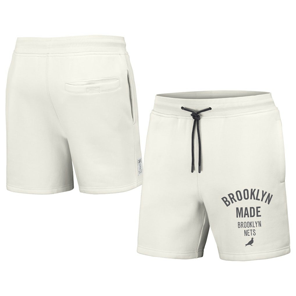 Brooklyn Nets NBA x Staple Heavyweight Fleece Shorts Cream