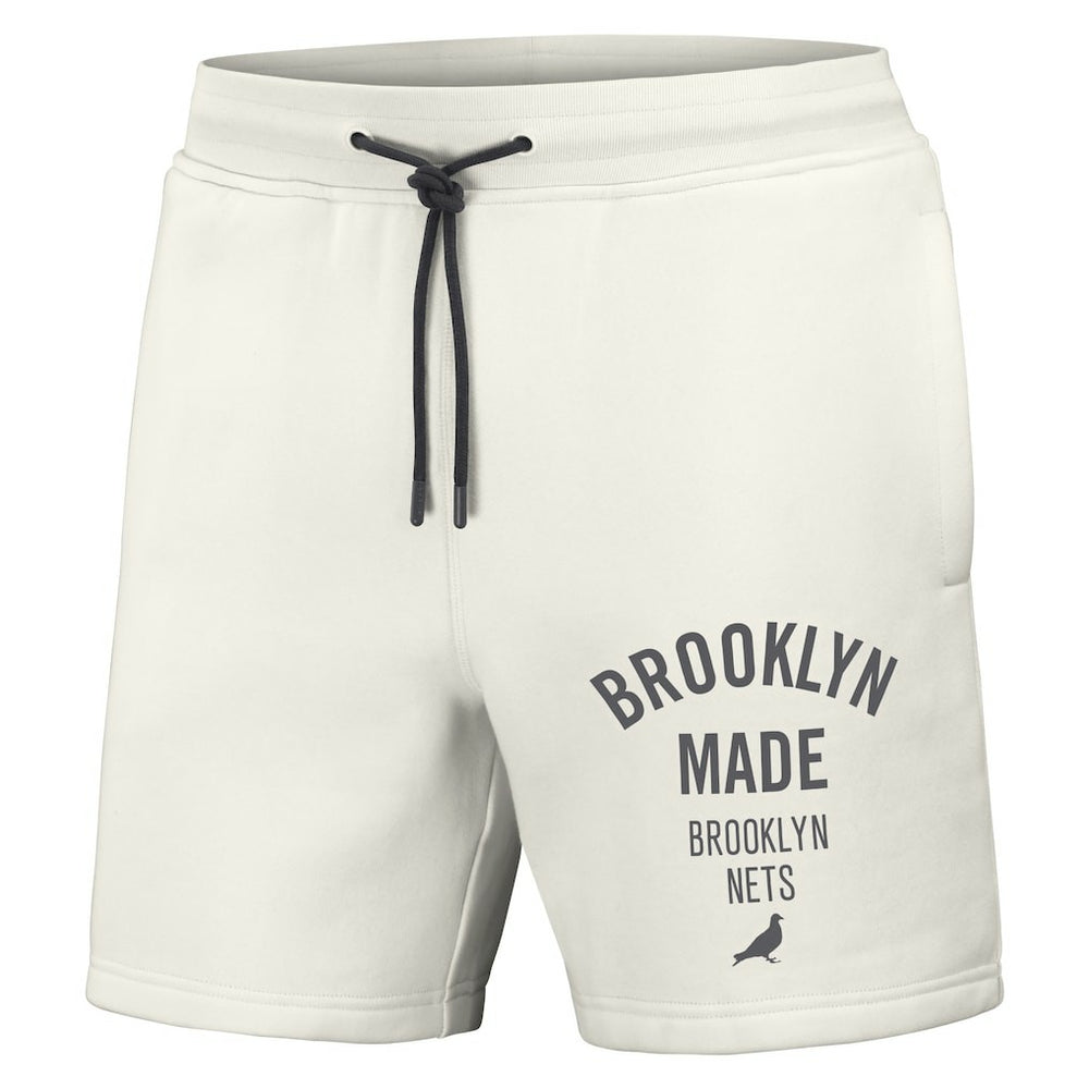 Brooklyn Nets NBA x Staple Heavyweight Fleece Shorts Cream