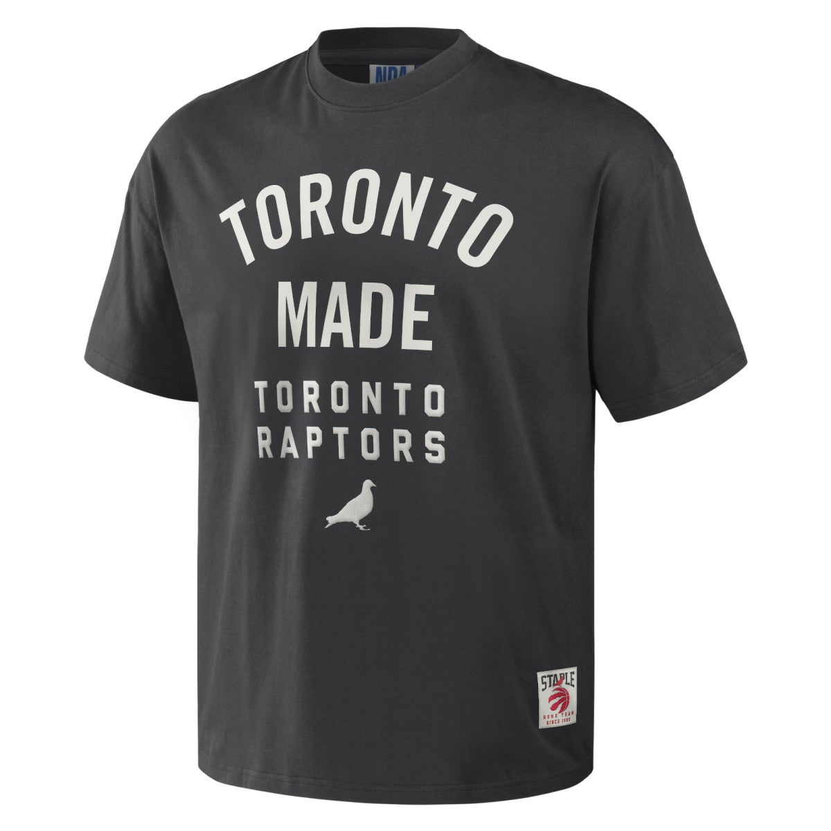 Toronto Raptors NBA x Staple Heavyweight Oversized T-Shirt Anthracite