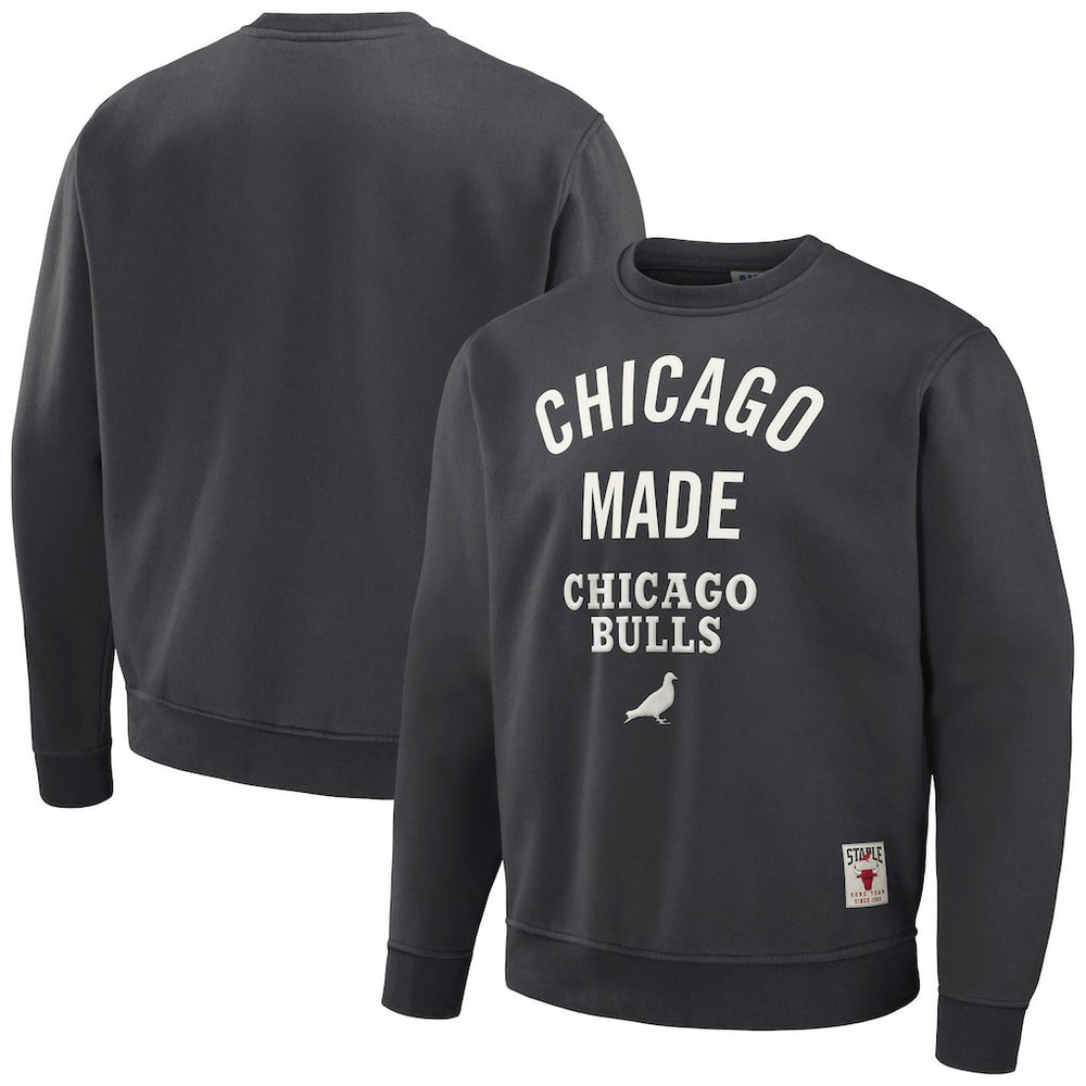 Chicago Bulls NBA x Staple Plush Pullover Sweatshirt Anthracite