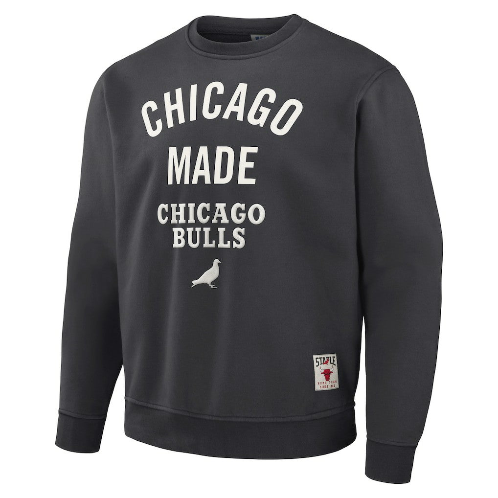 Chicago Bulls NBA x Staple Plush Pullover Sweatshirt Anthracite