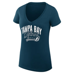 Tampa Bay Lightning G-III 4Her by Carl Banks Women's Super-Slim Fit Lightweight Filigree Logo V-Neck T-Shirt – Navy | NHL sale