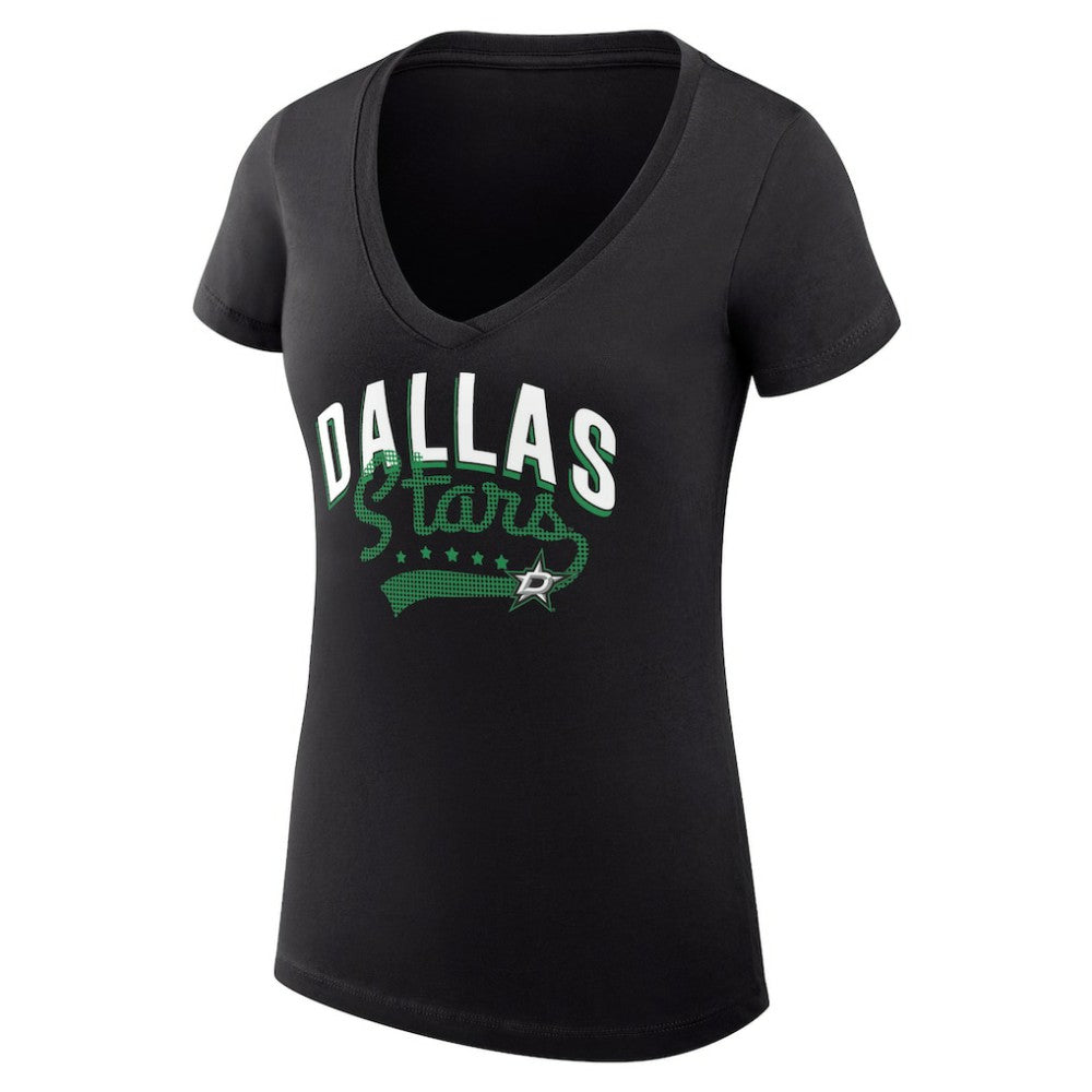Dallas Stars G-III 4Her by Carl Banks Women's Super-Slim Fit Lightweight Filigree Logo V-Neck T-Shirt – Black | NHL sale