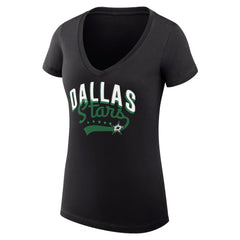Dallas Stars G-III 4Her by Carl Banks Women's Super-Slim Fit Lightweight Filigree Logo V-Neck T-Shirt – Black | NHL sale
