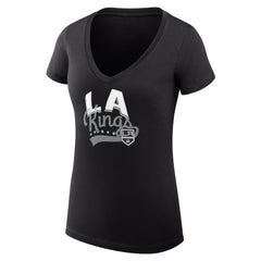 Los Angeles Kings G-III 4Her by Carl Banks Women's Super-Slim Fit Lightweight Filigree Logo V-Neck T-Shirt – Black | NHL online