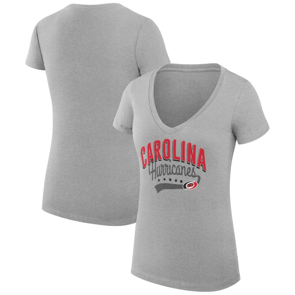 Carolina Hurricanes G-III 4Her by Carl Banks Women's Super-Slim Fit Lightweight Filigree Logo V-Neck T-Shirt – Gray | NHL on sale