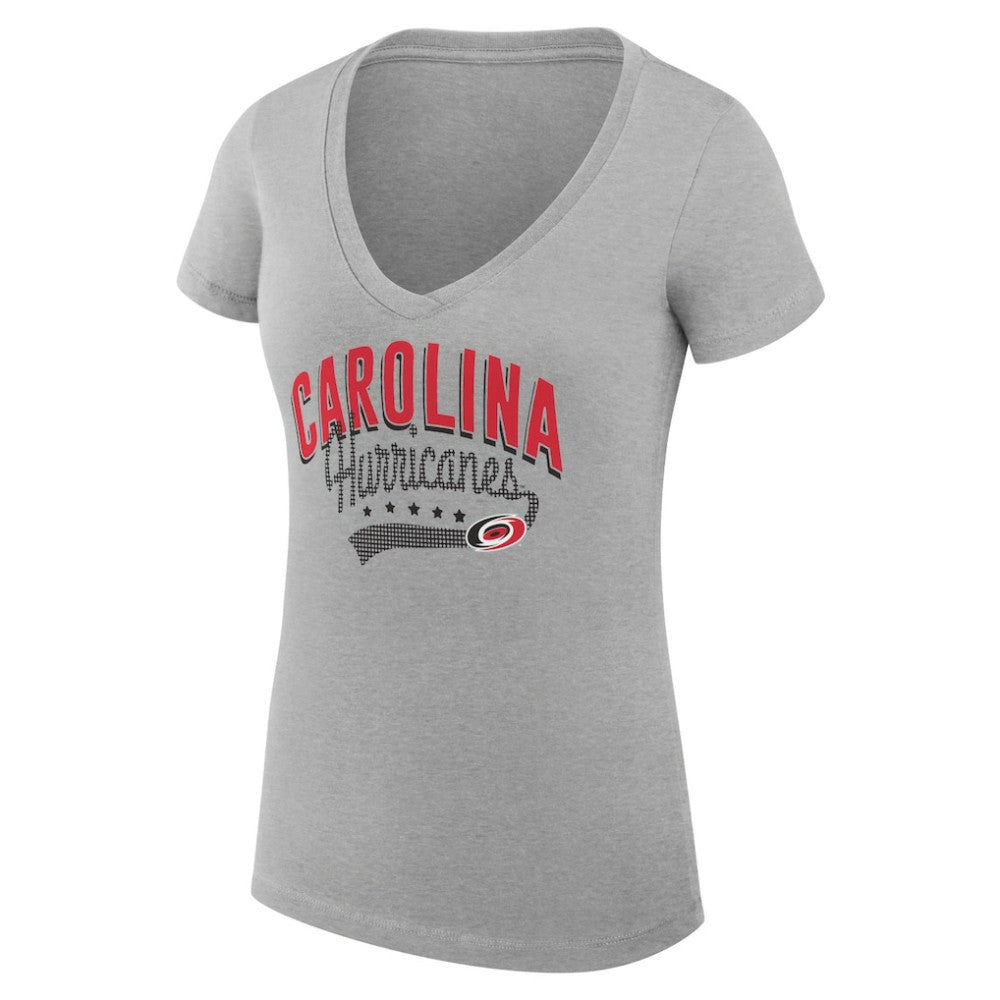 Carolina Hurricanes G-III 4Her by Carl Banks Women's Super-Slim Fit Lightweight Filigree Logo V-Neck T-Shirt – Gray | NHL on sale