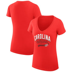 Carolina Hurricanes G-III 4Her by Carl Banks Women's Super-Slim Fit Lightweight Filigree Logo V-Neck T-Shirt – Red | NHL on sale