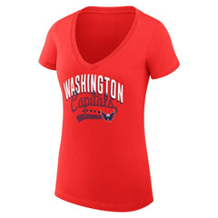 Washington Capitals G-III 4Her by Carl Banks Women's Super-Slim Fit Lightweight Filigree Logo V-Neck T-Shirt – Red | NHL discount