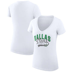 Dallas Stars G-III 4Her by Carl Banks Women's Super-Slim Fit Lightweight Filigree Logo V-Neck T-Shirt – White | NHL online