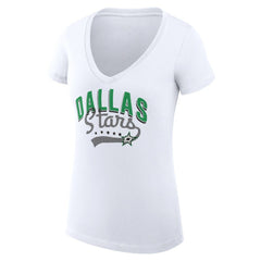 Dallas Stars G-III 4Her by Carl Banks Women's Super-Slim Fit Lightweight Filigree Logo V-Neck T-Shirt – White | NHL online