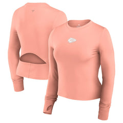 Kansas City Chiefs Women's Studio Fitted Long Sleeve Gym Top - Coral - Fanatics