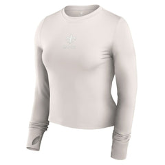 New Orleans Saints Women's Studio Fitted Long Sleeve Gym Top - White - Fanatics