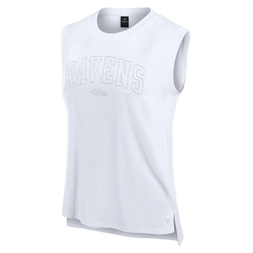Baltimore Ravens Women's Studio Gym Tank Top - White - Fanatics