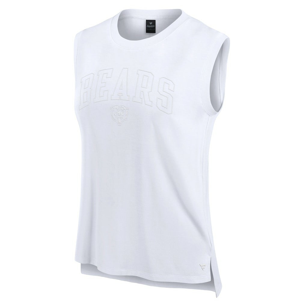 Chicago Bears Women's Studio Gym Tank Top - White - Fanatics