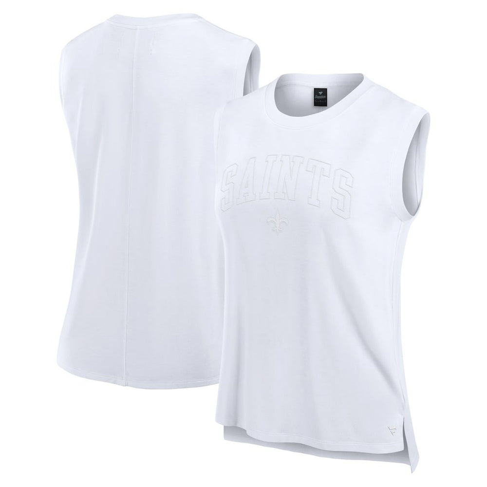 New Orleans Saints Women's Studio Gym Tank Top - White - Fanatics