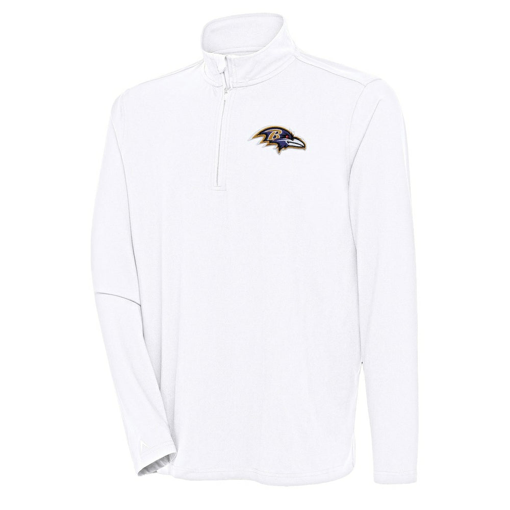 Baltimore Ravens Antigua Hunk Quarter-Zip Pullover Top - White - NFL
