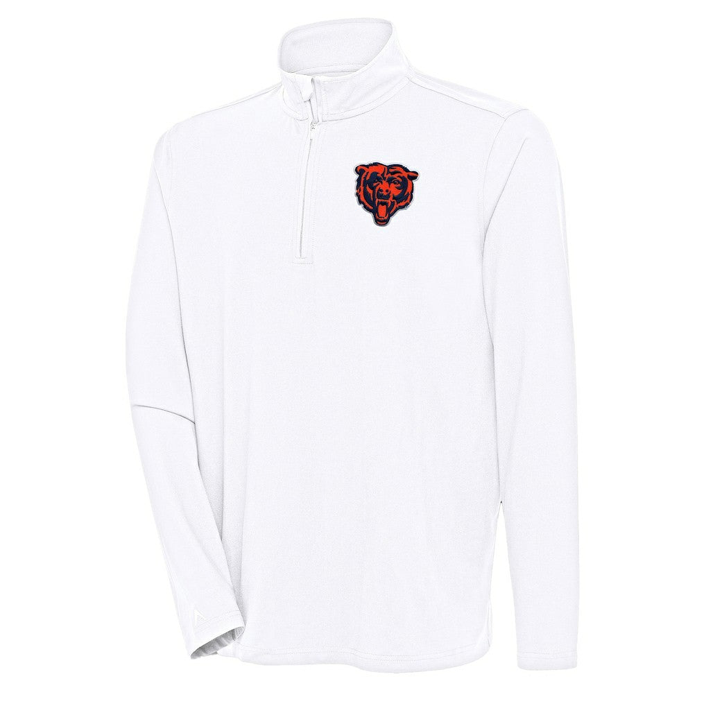 Chicago Bears Antigua Hunk Quarter-Zip Pullover Top - White - NFL