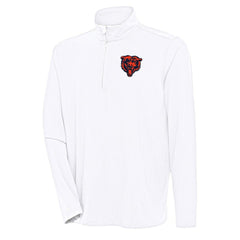 Chicago Bears Antigua Hunk Quarter-Zip Pullover Top - White - NFL