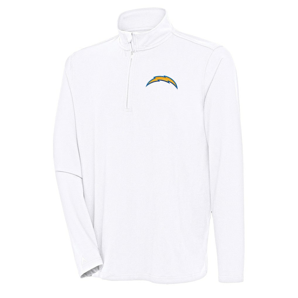 Los Angeles Chargers Antigua Hunk Quarter-Zip Pullover Top - White - NFL