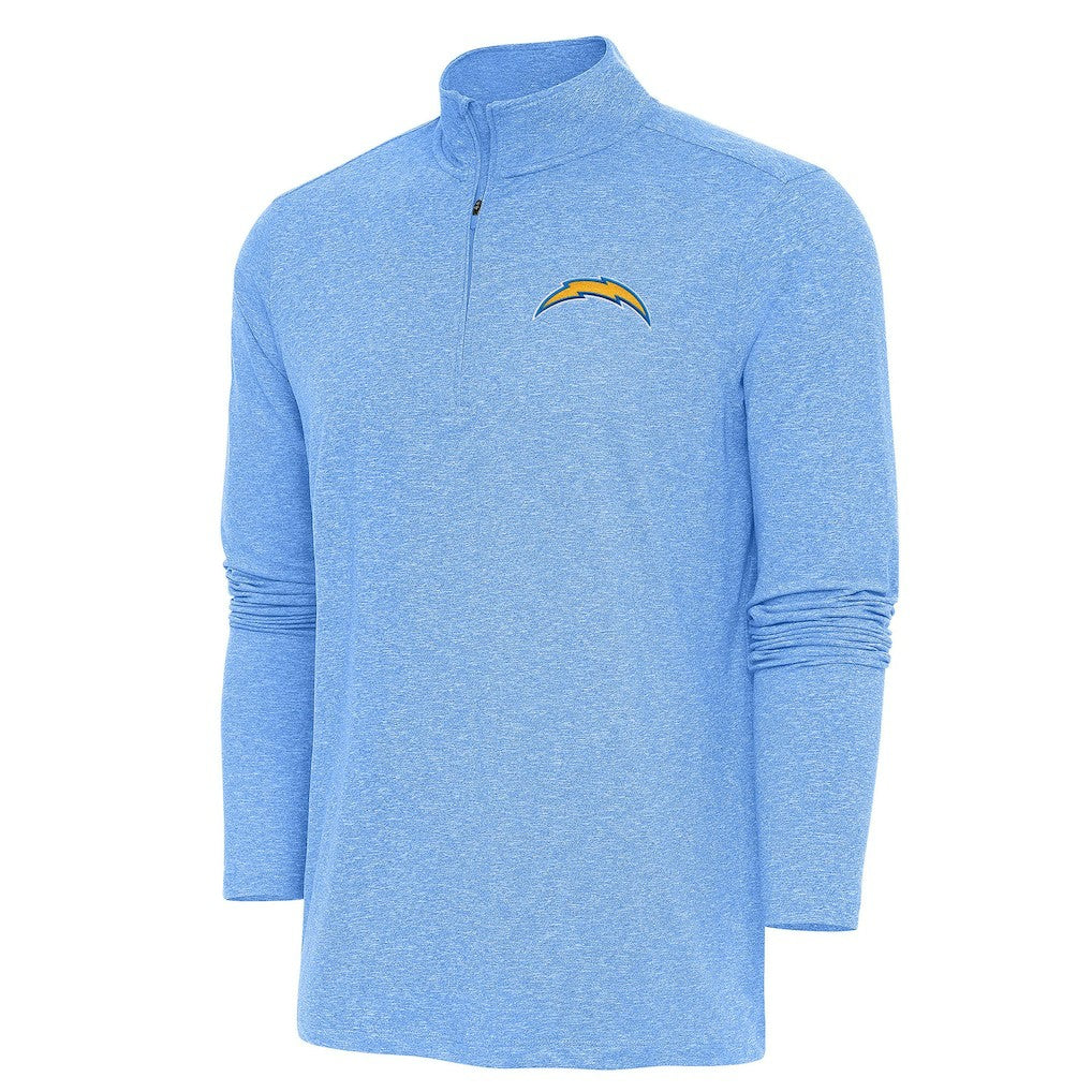 Los Angeles Chargers Antigua Hunk Quarter-Zip Pullover Top - Heather Powder Blue - NFL