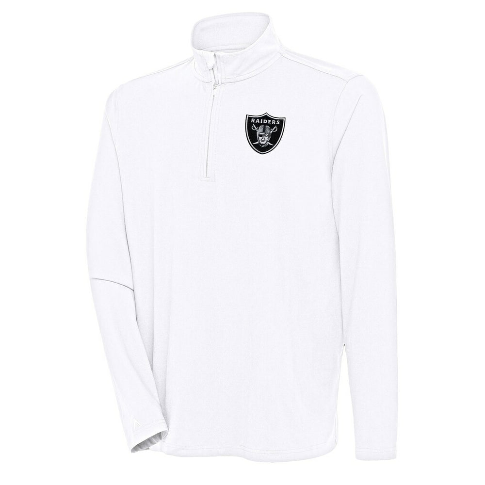 Las Vegas Raiders Antigua Hunk Quarter-Zip Pullover Top - White - NFL