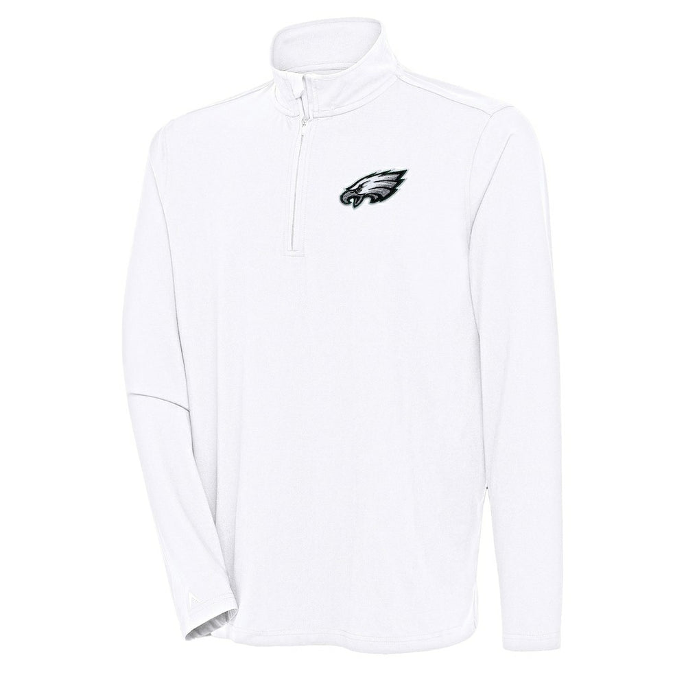 Philadelphia Eagles Antigua Hunk Quarter-Zip Pullover Top - White - NFL