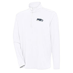 Seattle Seahawks Antigua Hunk Quarter-Zip Pullover Top - White - NFL