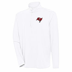 Tampa Bay Buccaneers Antigua Hunk Quarter-Zip Pullover Top - White - NFL