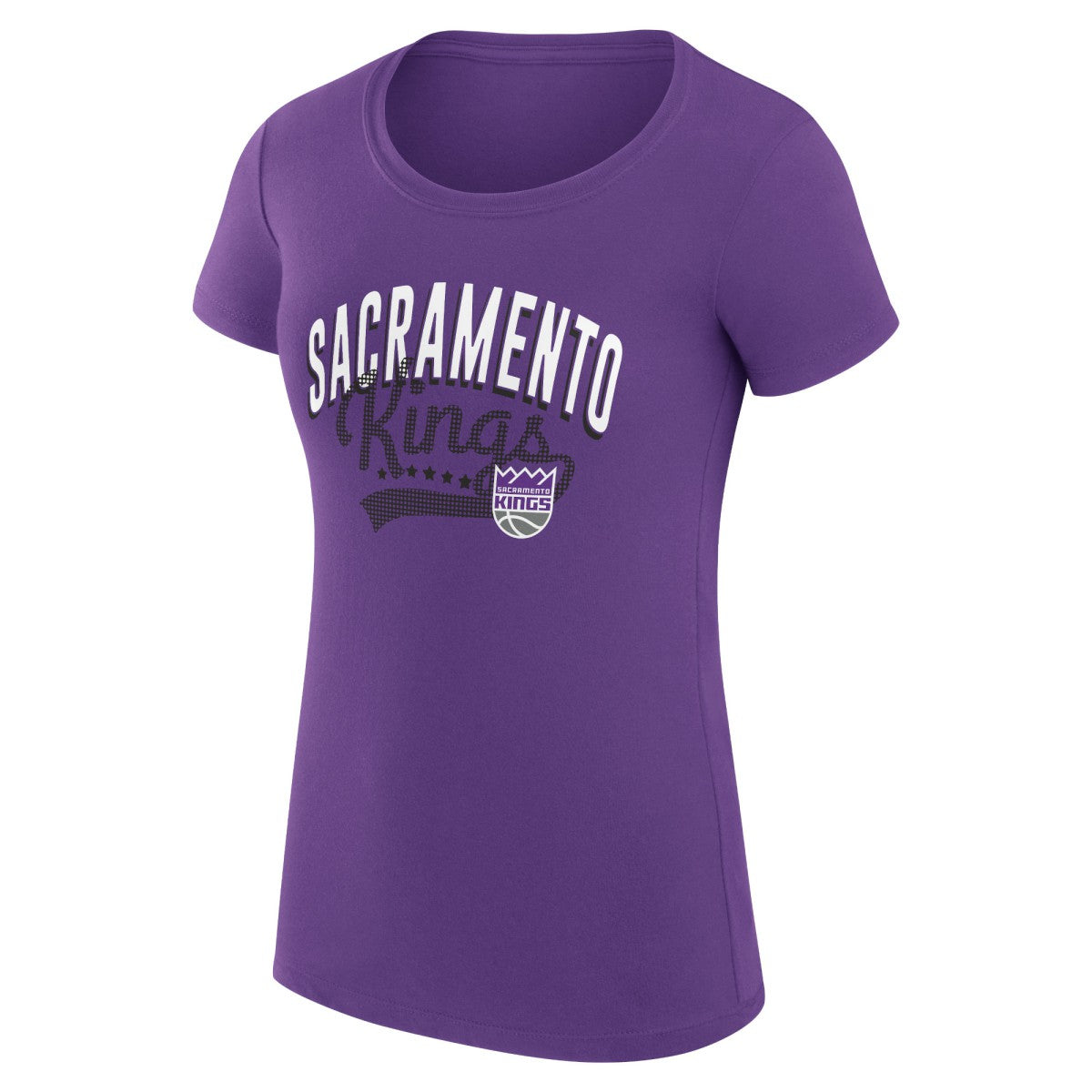 Sacramento Kings G-III 4Her by Carl Banks Women's Super-Slim Fit Lightweight Filigree Logo T-Shirt - Purple