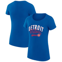 Detroit Pistons G-III 4Her by Carl Banks Women's Super-Slim Fit Lightweight Filigree Logo T-Shirt - Blue
