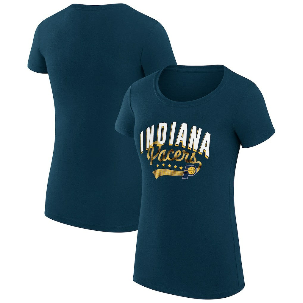 Indiana Pacers G-III 4Her by Carl Banks Women's Super-Slim Fit Lightweight Filigree Logo T-Shirt - Navy