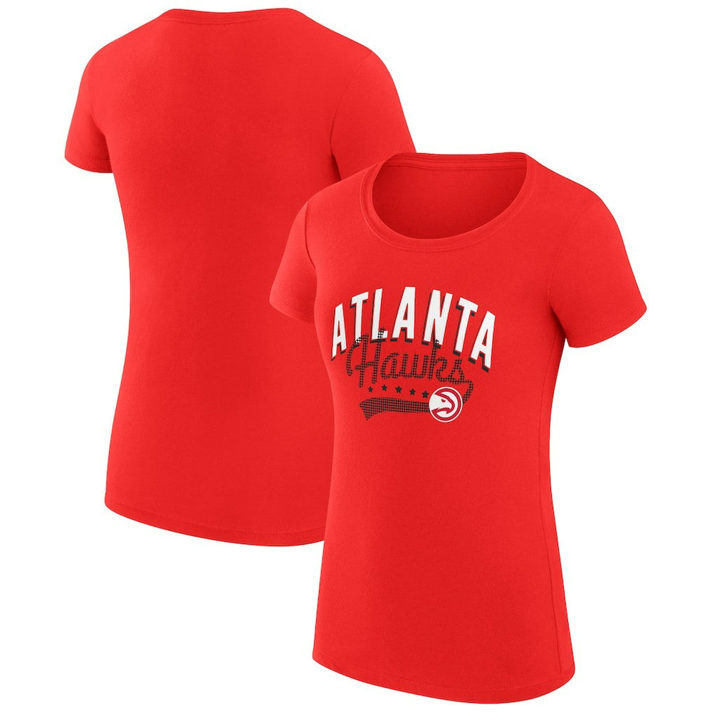 Atlanta Hawks G-III 4Her by Carl Banks Women's Super-Slim Fit Lightweight Filigree Logo T-Shirt - Red