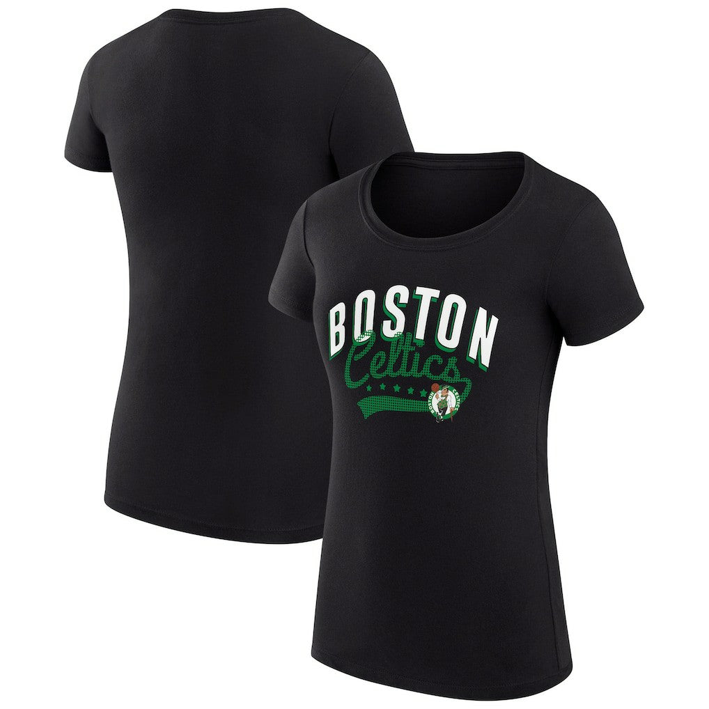 Boston Celtics G-III 4Her by Carl Banks Women's Super-Slim Fit Lightweight Filigree Logo T-Shirt - Black