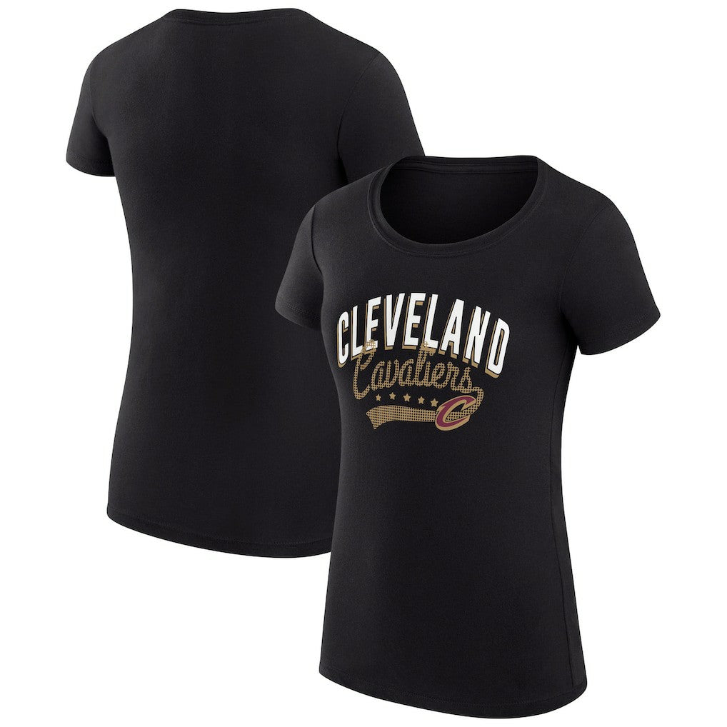 Cleveland Cavaliers G-III 4Her by Carl Banks Women's Super-Slim Fit Lightweight Filigree Logo T-Shirt - Black