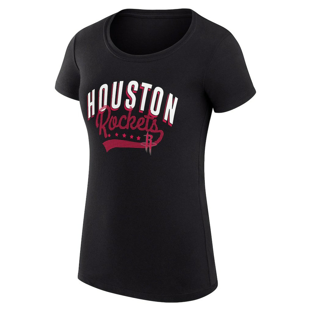 Houston Rockets G-III 4Her by Carl Banks Women's Super-Slim Fit Lightweight Filigree Logo T-Shirt - Black