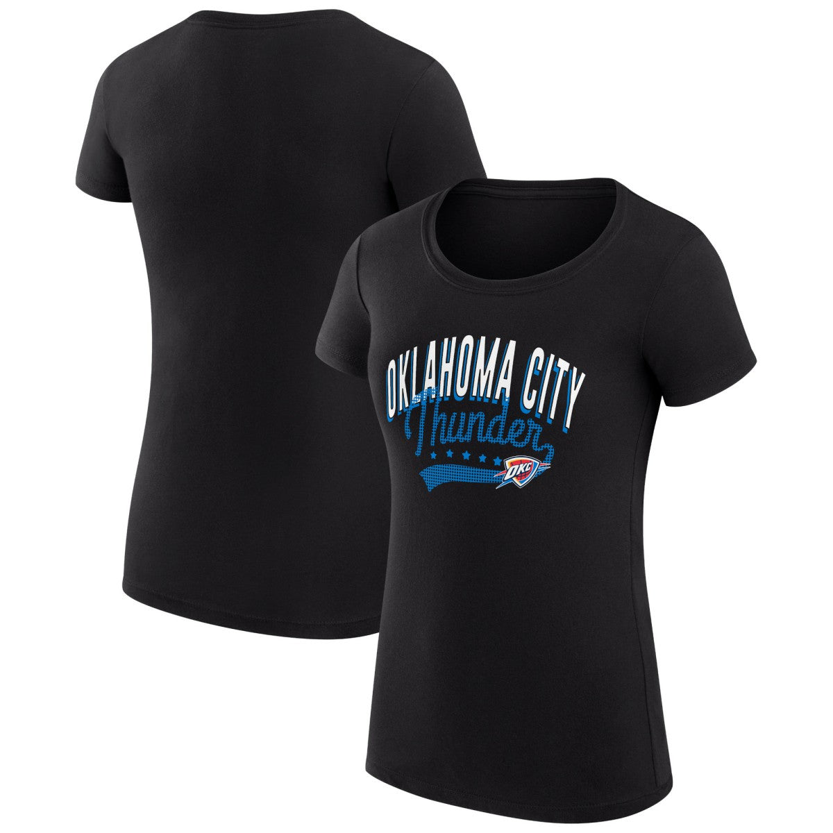 Oklahoma City Thunder G-III 4Her by Carl Banks Women's Super-Slim Fit Lightweight Filigree Logo T-Shirt - Black