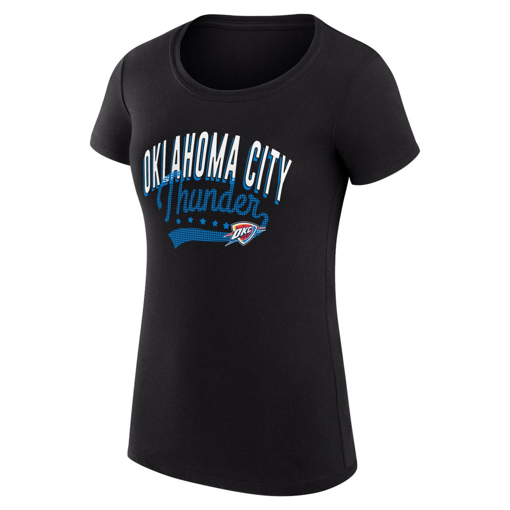 Oklahoma City Thunder G-III 4Her by Carl Banks Women's Super-Slim Fit Lightweight Filigree Logo T-Shirt - Black