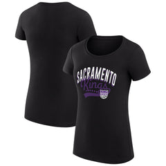 Sacramento Kings G-III 4Her by Carl Banks Women's Super-Slim Fit Lightweight Filigree Logo T-Shirt - Black