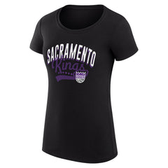 Sacramento Kings G-III 4Her by Carl Banks Women's Super-Slim Fit Lightweight Filigree Logo T-Shirt - Black