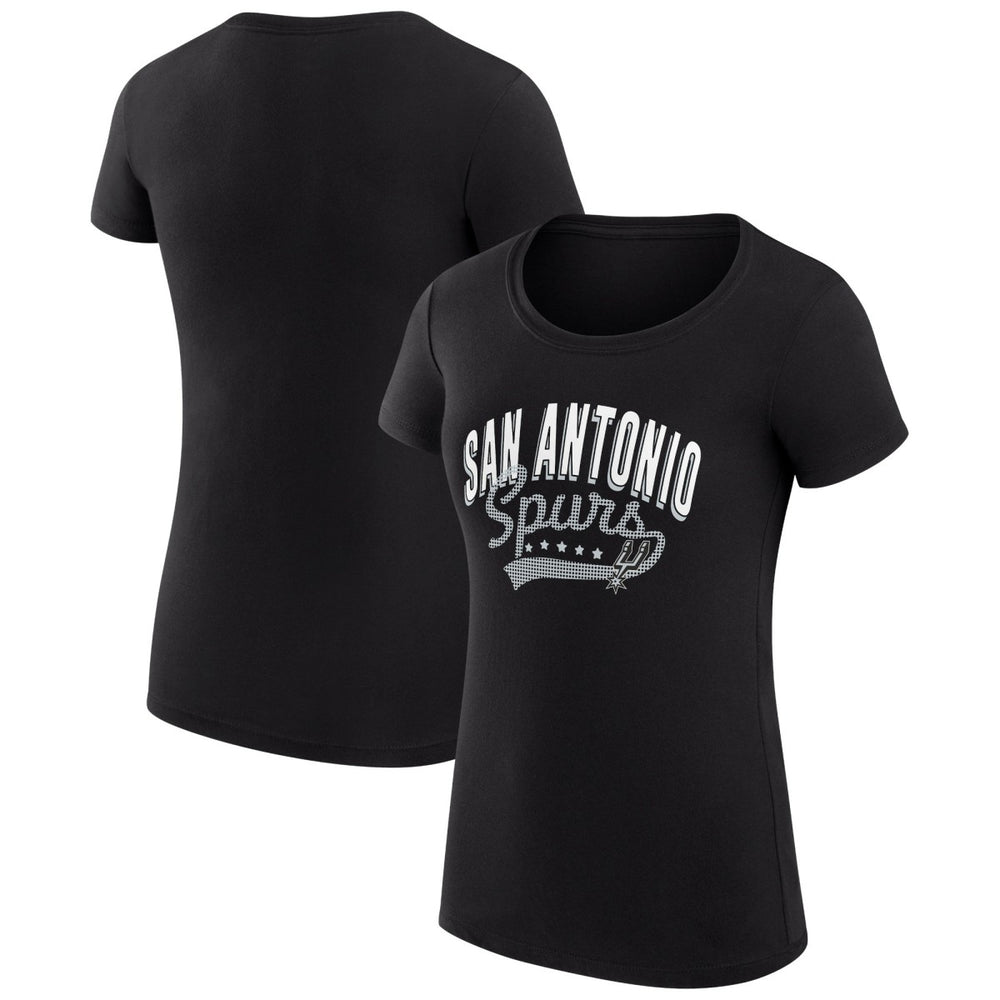 San Antonio Spurs G-III 4Her by Carl Banks Women's Super-Slim Fit Lightweight Filigree Logo T-Shirt - Black